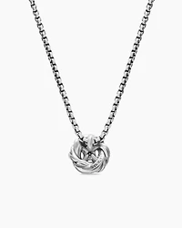 Petite Infinity Pendant Necklace in Sterling Silver with Diamonds, 8mm