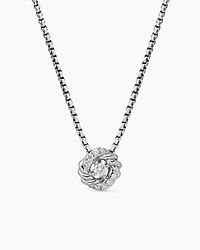 Petite Infinity Pendant Necklace in Sterling Silver with Diamonds, 8mm