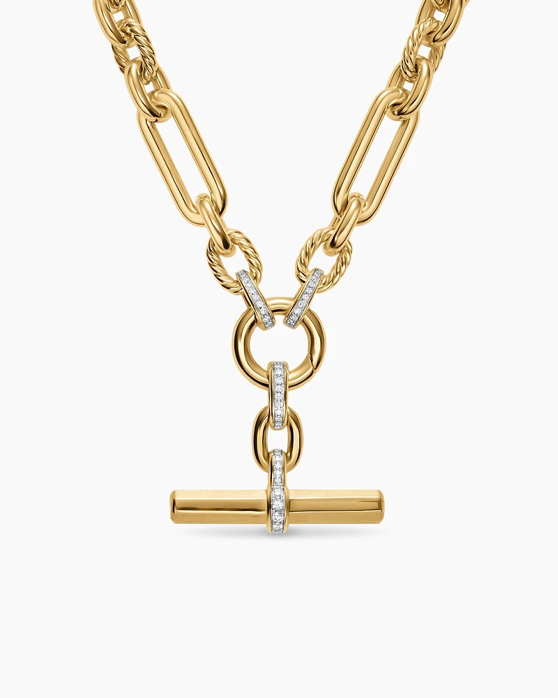 Lexington Chain Necklace in 18K Yellow Gold with Diamonds, 9.8mm