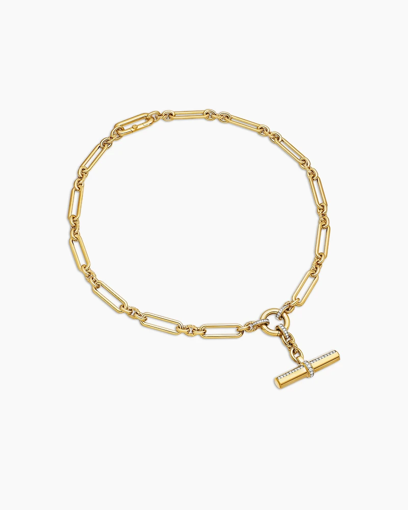 Lexington Chain Necklace 18K Yellow Gold with Diamonds, 4.5mm