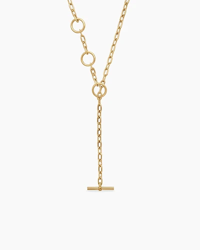 DY Madison® Three Ring Chain Necklace 18K Yellow Gold