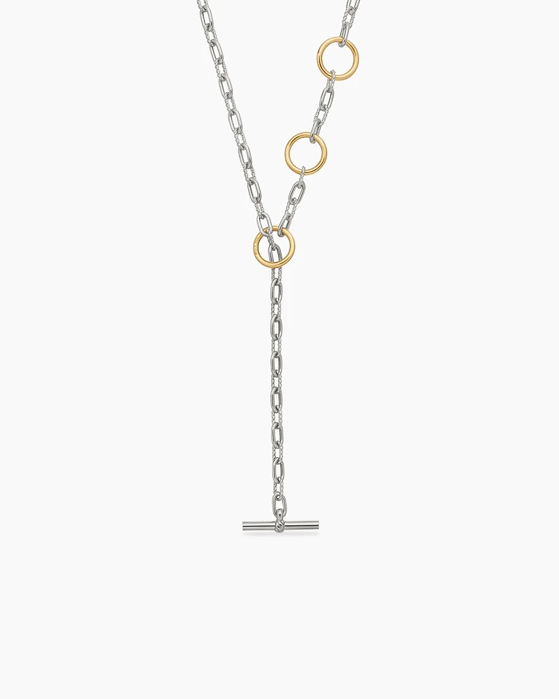 DY Madison® Three Ring Chain Necklace with 18K Yellow Gold