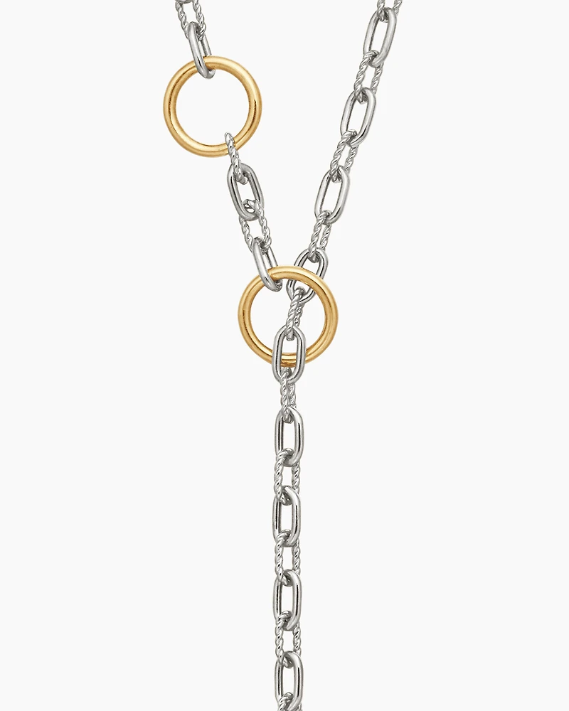 DY Madison® Three Ring Chain Necklace with 18K Yellow Gold