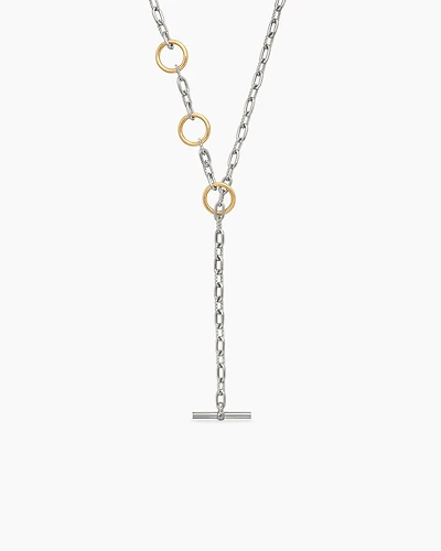 DY Madison® Three Ring Chain Necklace with 18K Yellow Gold