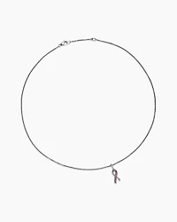 Cable Collectibles® Ribbon Necklace in Sterling Silver with Pink Sapphires, 24.4mm