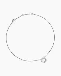 Petite Pavé Crossover Pendant Necklace in 18K Gold with Diamonds
