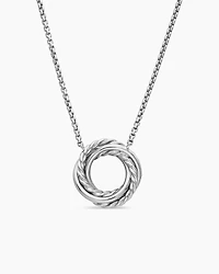 Petite Pavé Crossover Pendant Necklace in 18K Gold with Diamonds