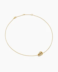 Modern Renaissance Double Pendant Necklace in 18K Yellow Gold with Diamonds, 16.4mm