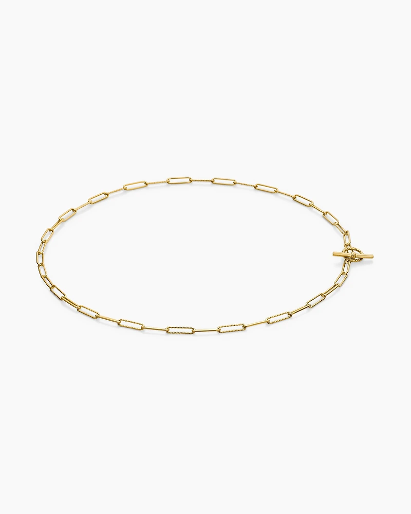 DY Madison® Elongated Chain Necklace 18K Yellow Gold, 3.5mm