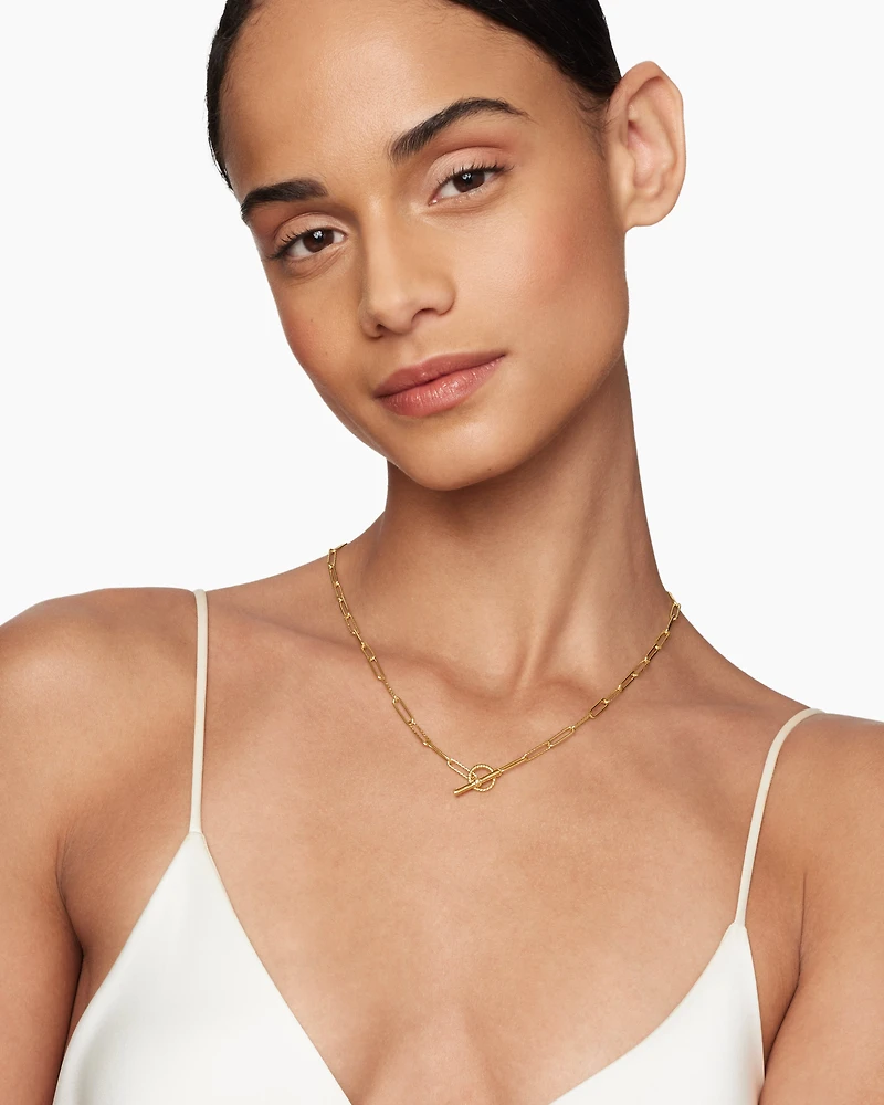 DY Madison® Elongated Chain Necklace 18K Yellow Gold, 3.5mm
