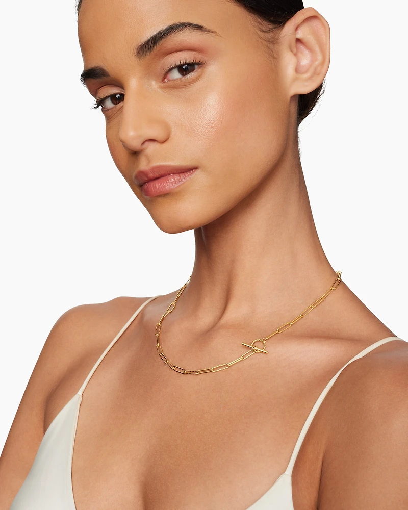 DY Madison® Elongated Chain Necklace 18K Yellow Gold, 3.5mm
