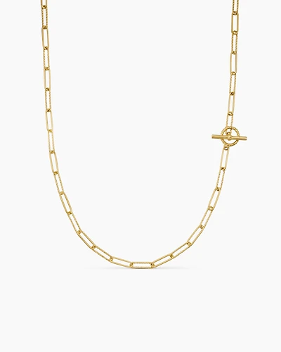 DY Madison® Elongated Chain Necklace 18K Yellow Gold, 3.5mm