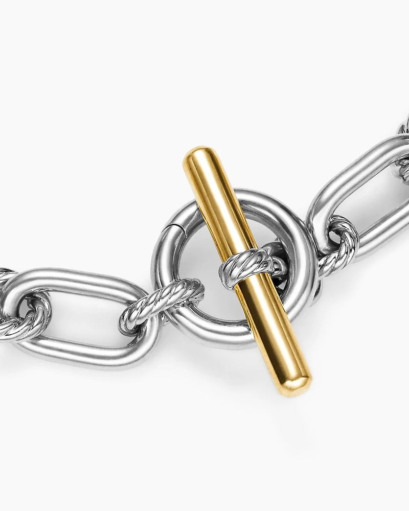 DY Madison® Toggle Chain Necklace in Sterling Silver with 18K Yellow Gold, 11mm