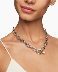 DY Madison® Toggle Chain Necklace in Sterling Silver with 18K Yellow Gold, 11mm