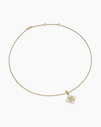 Renaissance Pearl Necklace in 18K Yellow Gold with Pearls and Diamonds, 20mm
