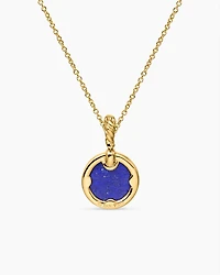Petite DY Elements® Pendant Necklace in 18K Yellow Gold with Lapis and Diamonds, 17.8mm