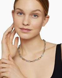 DY Madison® Chain Necklace in Sterling Silver with 18K Yellow Gold, 8.5mm