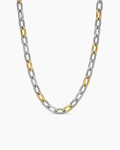 DY Madison® Chain Necklace in Sterling Silver with 18K Yellow Gold, 8.5mm