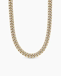 Curb Chain Necklace 18K Yellow Gold with Diamonds, 11.5mm