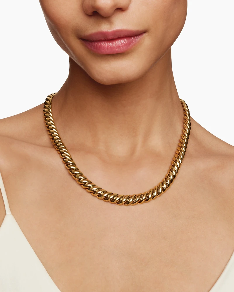 Sculpted Cable Necklace in 18K Yellow Gold