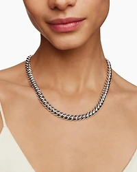 Sculpted Cable Necklace Sterling Silver