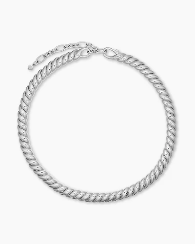 Sculpted Cable Necklace Sterling Silver