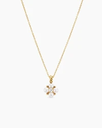 Petite Modern Renaissance® Pearl Pendant Necklace in 18K Yellow Gold with Diamond, 7.3mm