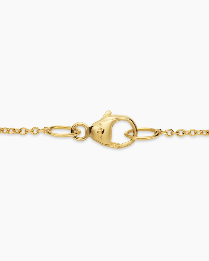 Petite Modern Renaissance Pyramid Station Necklace in 18K Yellow Gold with Diamonds, 4.6mm