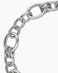 DY Mercer® Chain Necklace in Sterling Silver with Diamonds, 25mm