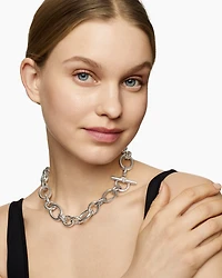 DY Mercer® Chain Necklace in Sterling Silver with Diamonds, 25mm