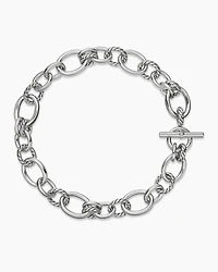 DY Mercer® Chain Necklace in Sterling Silver with Diamonds, 25mm
