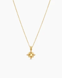 Petite Modern Renaissance® Pyramid Pendant Necklace in 18K Yellow Gold with Diamonds, 10.9mm