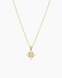 Petite Modern Renaissance® Pyramid Pendant Necklace in 18K Yellow Gold with Diamonds, 10.9mm