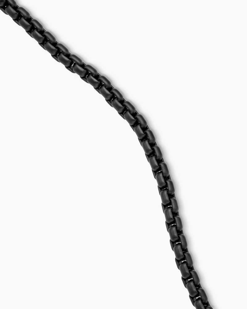 DY Bael Aire Colour Box Chain Necklace in Black Acrylic with 14K Yellow Gold, 2.7mm