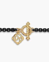 DY Bael Aire Colour Box Chain Necklace in Black Acrylic with 14K Yellow Gold, 2.7mm