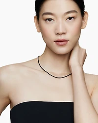 DY Bael Aire Colour Box Chain Necklace in Black Acrylic with 14K Yellow Gold, 2.7mm