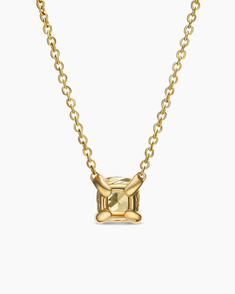 Micro Chatelaine® Pendant Necklace in 18K Yellow Gold with Champagne Citrine, 5mm