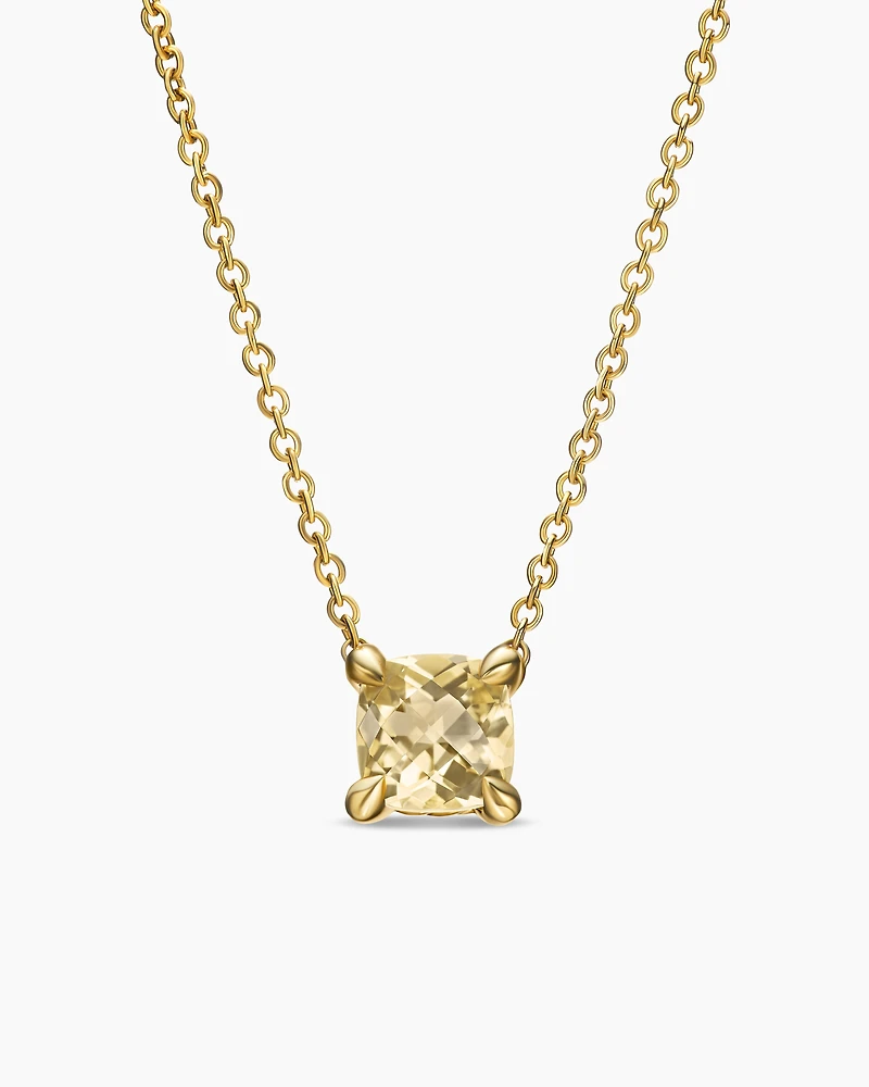 Micro Chatelaine® Pendant Necklace in 18K Yellow Gold with Champagne Citrine, 5mm