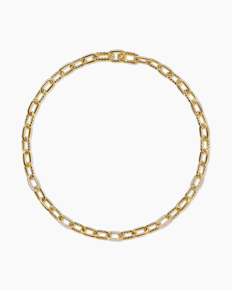 DY Madison® Chain Necklace in 18K Yellow Gold with Diamonds, 8.5mm