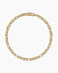 DY Madison® Chain Necklace in 18K Yellow Gold with Diamonds, 8.5mm