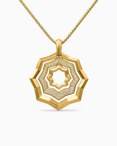 Zig Zag Stax™ Pendant Necklace in 18K Yellow Gold with Diamonds