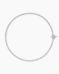 DY Madison® Pavé Diamond Toggle Chain Necklace Sterling Silver, 3mm