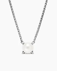 Pearl Classics Necklace in Sterling Silver with Diamonds, 6.5mm