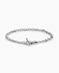 DY Mercer® Toggle Chain Necklace in Sterling Silver with Diamonds, 8mm