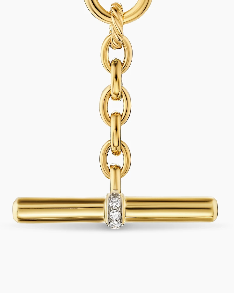 DY Mercer® Petite Toggle Chain Necklace 18K Yellow Gold with Diamonds, 4.5mm