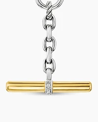 DY Mercer® Petite Toggle Chain Necklace Sterling Silver with 18K Yellow Gold and Diamonds, 4.5mm