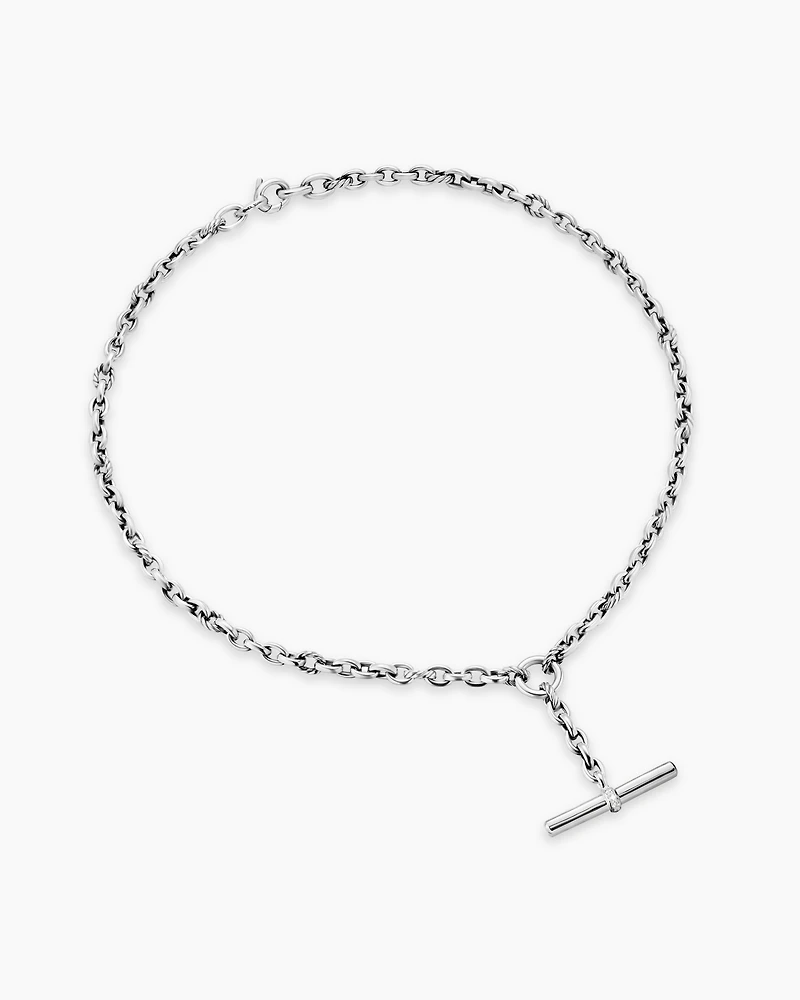 DY Mercer® Petite Toggle Chain Necklace Sterling Silver with Diamonds, 4.5mm