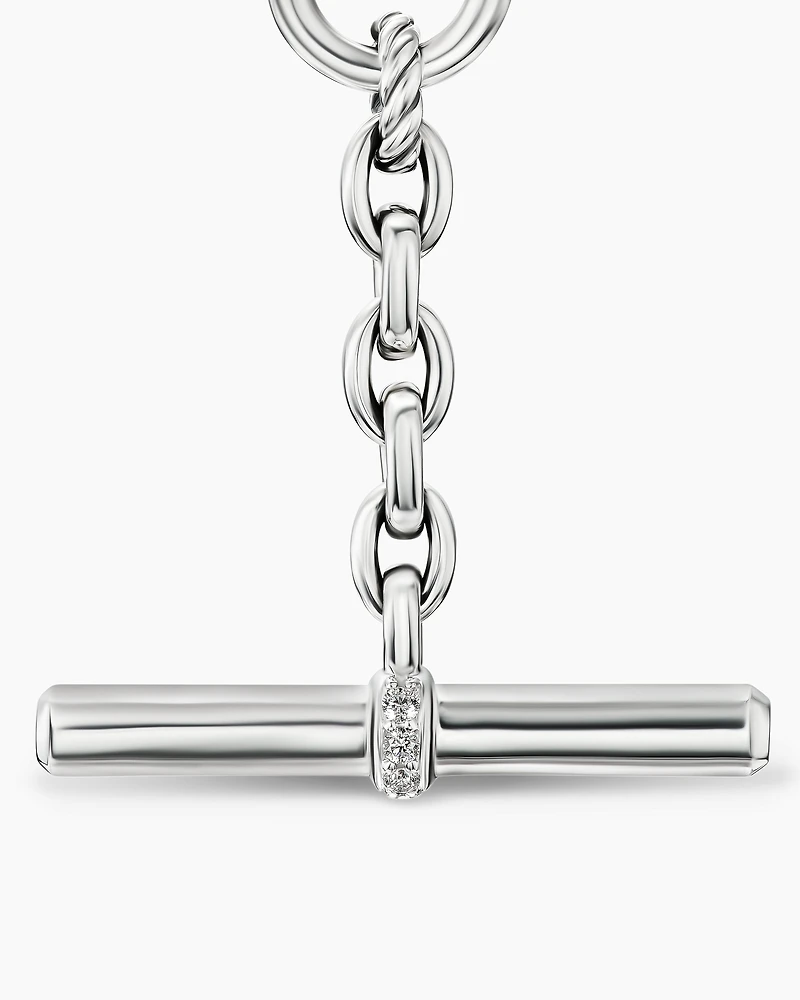 DY Mercer® Petite Toggle Chain Necklace Sterling Silver with Diamonds, 4.5mm