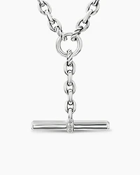 DY Mercer® Petite Toggle Chain Necklace Sterling Silver with Diamonds, 4.5mm