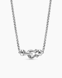 Petite Buckle Necklace in Sterling Silver with 14K Yellow Gold, 16.2mm